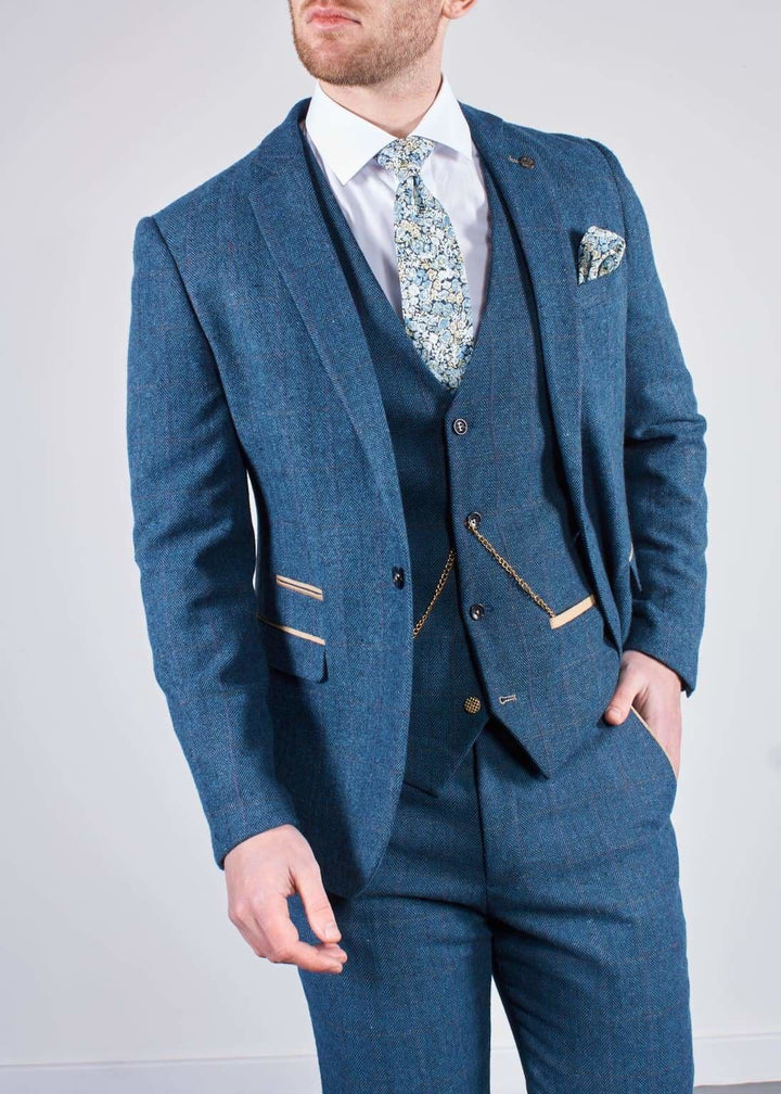 Marc Darcy Dion Men’s 3 Piece Tweed Suit - Suits