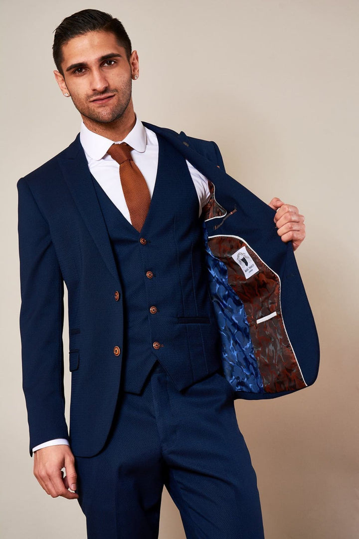 Marc Darcy Max Royal Blue Blazer with Contrast Buttons