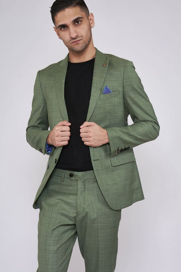 Copy of Marc Darcy Sid Moss Green Check Blazer - Suit & Tailoring