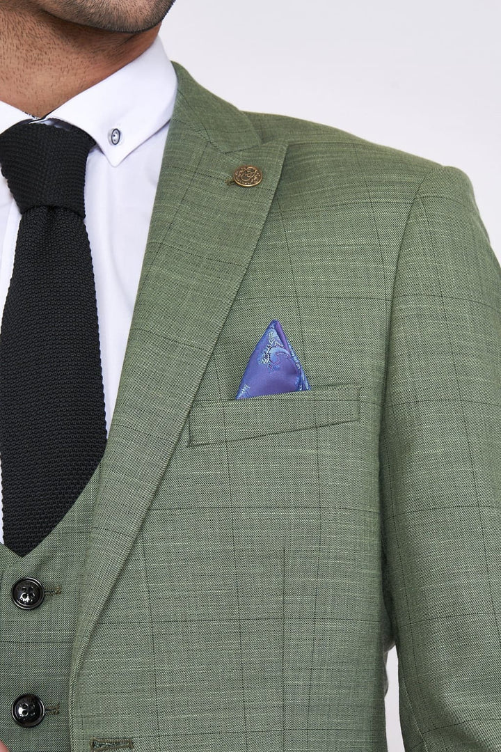 Copy of Marc Darcy Sid Moss Green Check Blazer - Suit & Tailoring