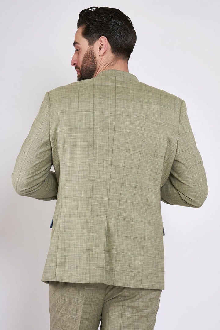 Marc Darcy Sid Mustard Beige Check Blazer - Suit & Tailoring