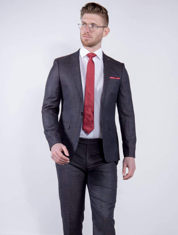 Galbani Mens 3 Piece Slim Fit Italian Style Brown Suit - Suit & Tailoring