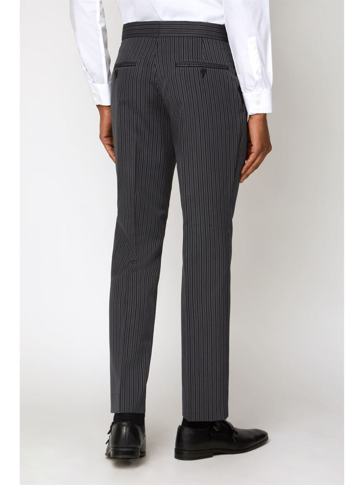 Menswearr Men’s Classic Grey Stripe Morning Trousers - Suit & Tailoring