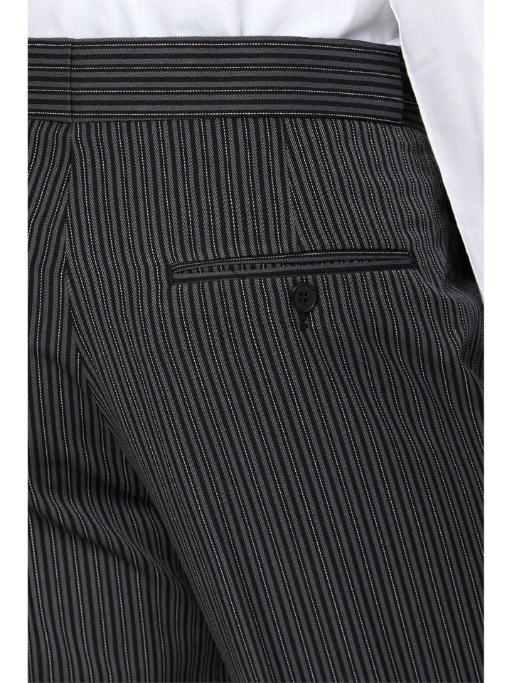 Menswearr Men’s Classic Grey Stripe Morning Trousers - Suit & Tailoring
