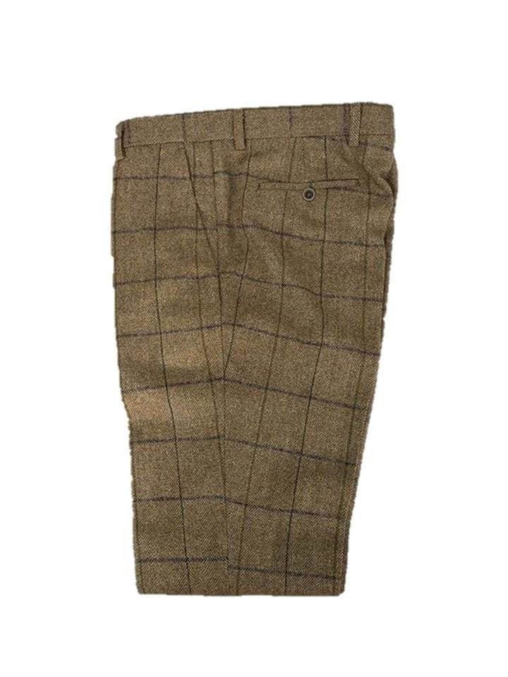 Last Chance Men’s Clearance Tweed Trousers - Sergio/Brown / 28R - Suit & Tailoring