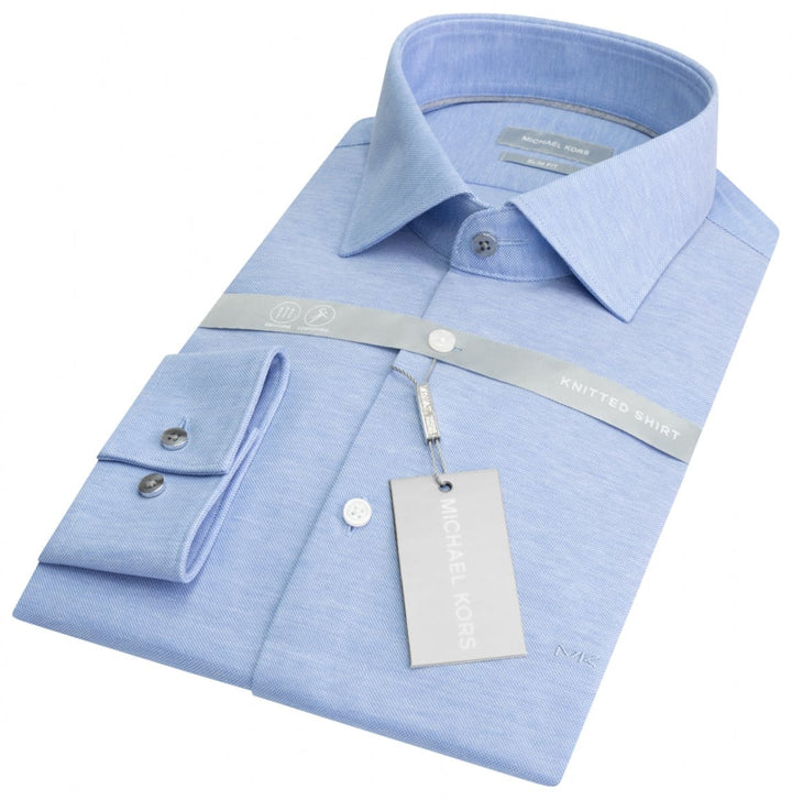 Men’s Parma Light Blue Solid Pique Premium Slim Fit Michael-Kors Shirt - Shirts