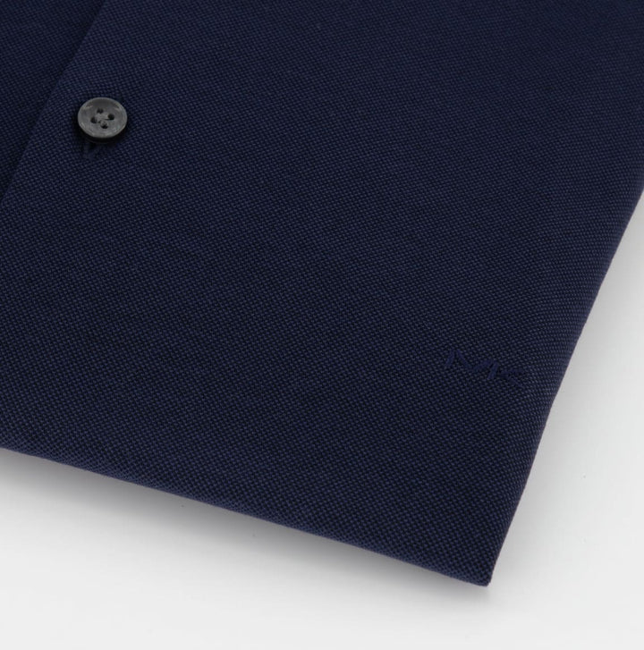 Michael Kors Men’s Parma Navy Solid Pique Premium Slim Fit Shirt - Shirts