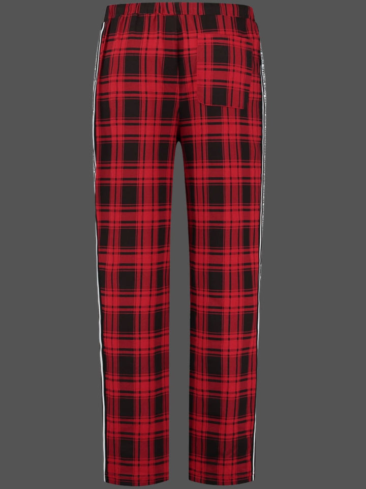 Michael Kors Red Printed Check Casual Lounge Trousers - Loungewear