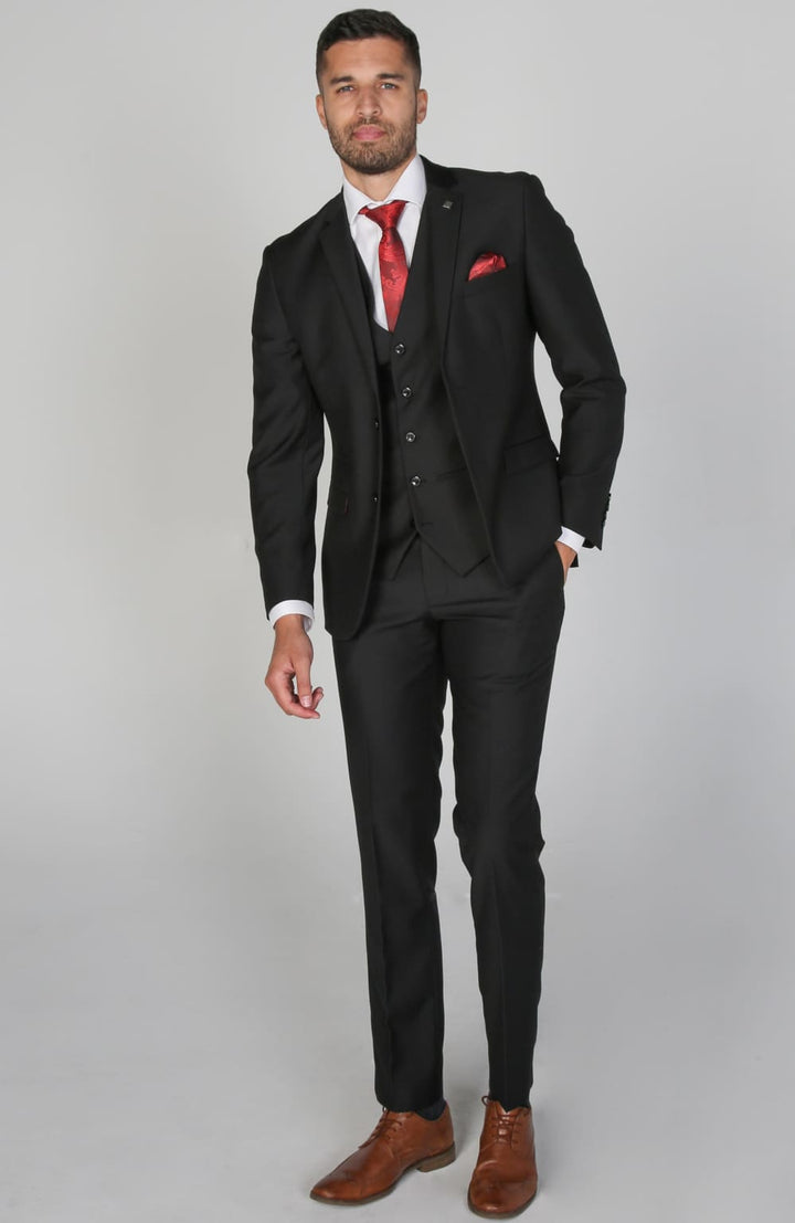 Parker Black Men’s Three Piece Suit