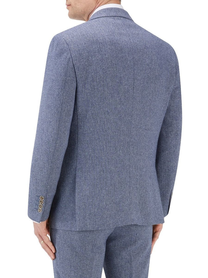 Skopes Jude Blue Herringbone Tweed Jacket - Suit & Tailoring