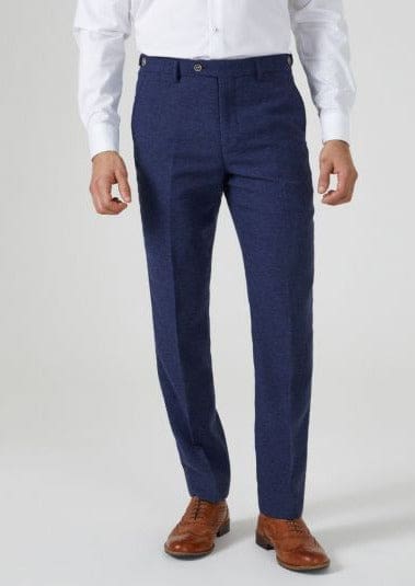Skopes Jude Navy Herringbone Tweed Tappered Trousers - 30S - Trousers