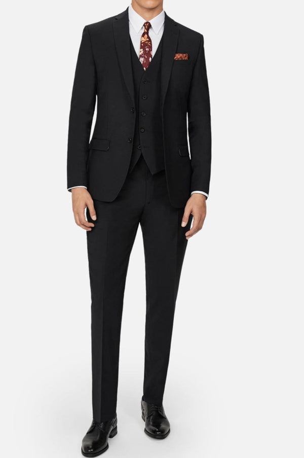 Ted Baker Panama Men’s Black 3 Piece Slim Fit Suit - Suits