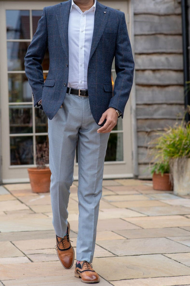 Mens Navy Blazer Grey Trousers Blue Suit Gray Pants Gray Blazer