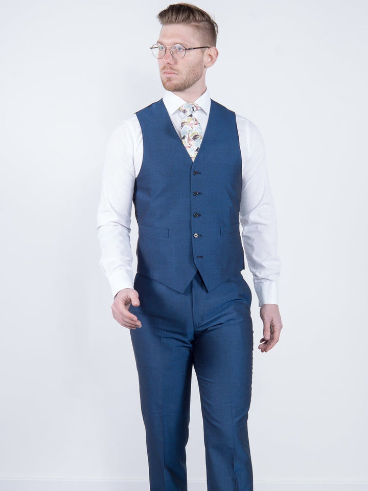 Torre Royal Blue Mohair Waistcoat - Suit & Tailoring