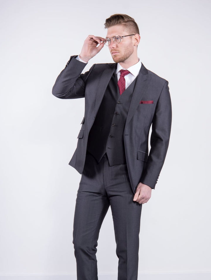 Torre Charcoal Mohair Tailored fit Jacket - Suit & Tailoring